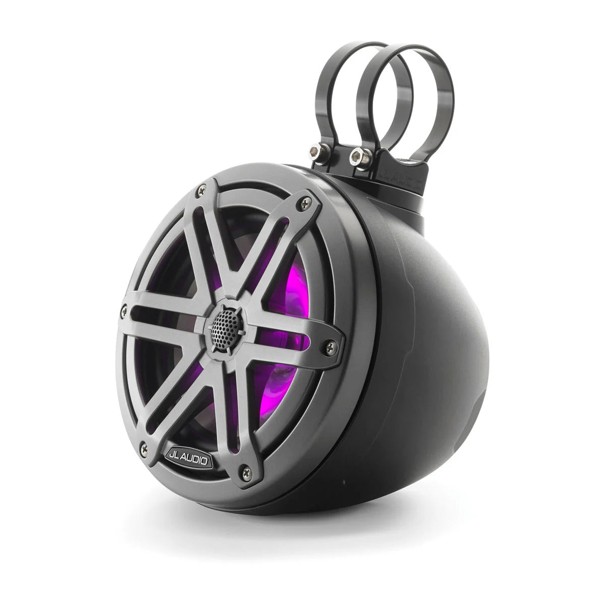 Sistema cerrado JL Audio® VeX™ M3 de 6,5” con LED y rejilla deportiva gris (M3-650VEX-Mb-S-Gm-i)