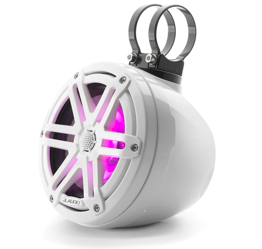 Sistema cerrado JL Audio® VeX™ M3 de 6,5” con LED y rejilla deportiva blanca (M3-650VEX-Gw-S-Gw-i)