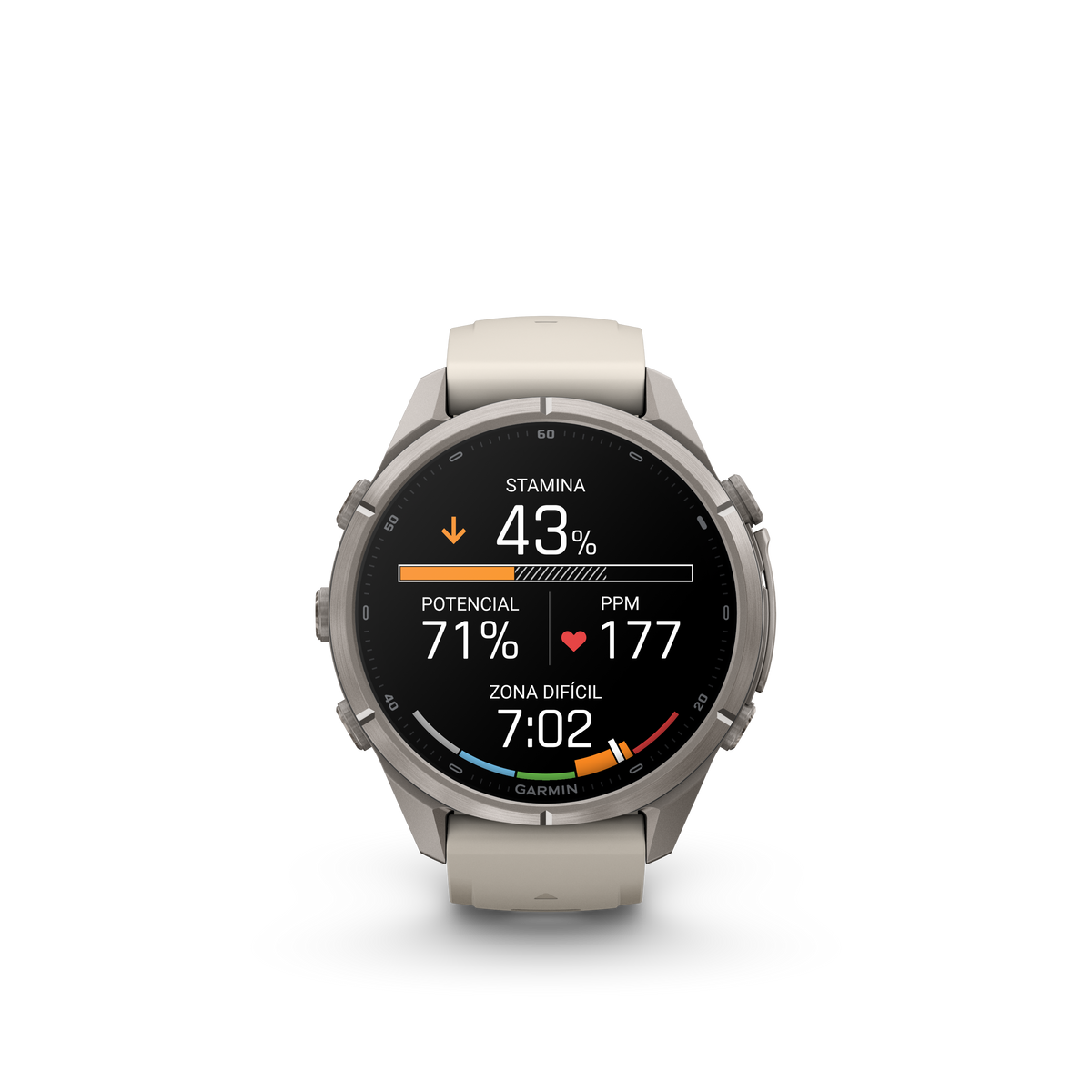 fēnix® 9 Pro 43mm gris niebla/marrón oscuro