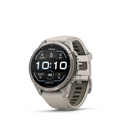 fēnix® 9 Pro 43mm gris niebla/marrón oscuro