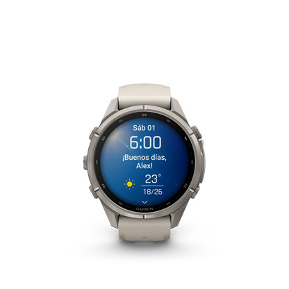 fēnix® 9 Pro 43mm gris niebla/marrón oscuro