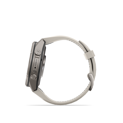 fēnix® 9 Pro 43mm gris niebla/marrón