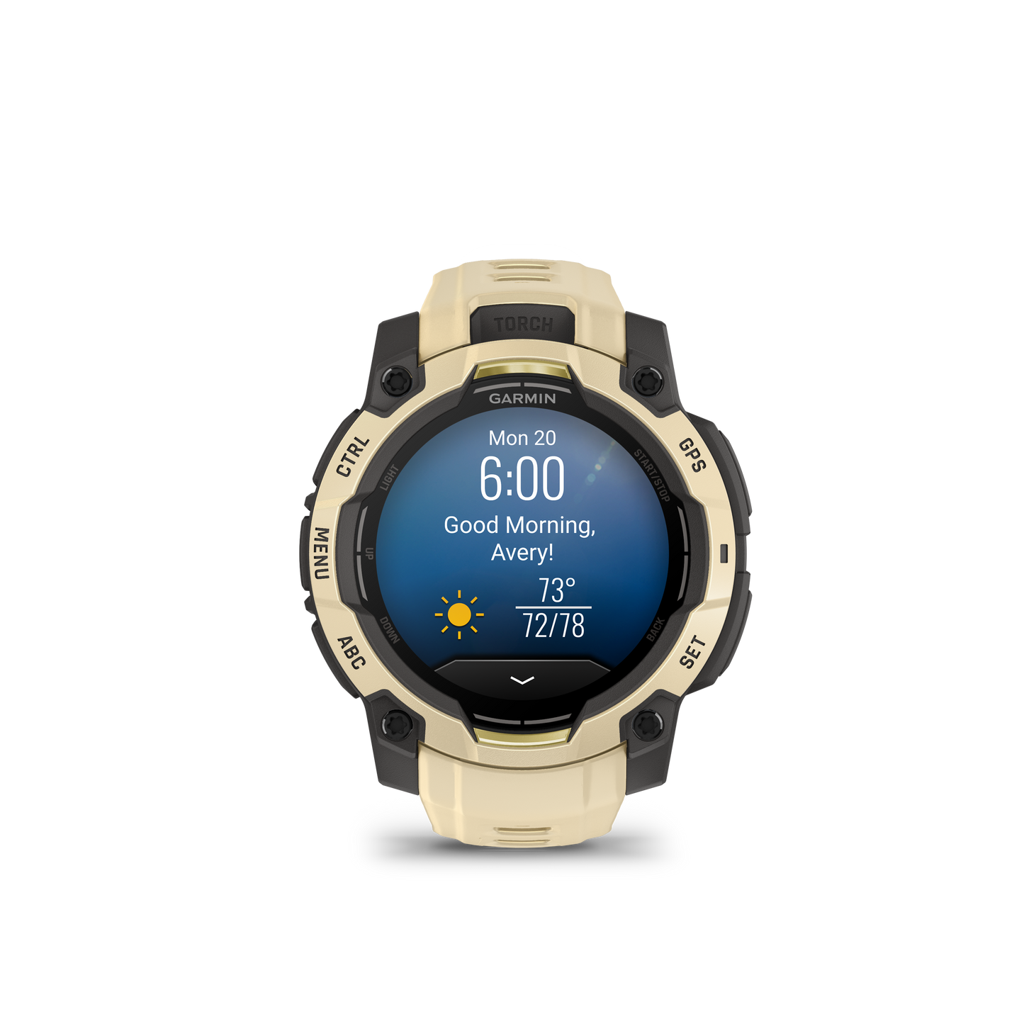 Garmin Instinct  3 – 45 mm, AMOLED Cuarzo citrino con correa en cuarzo citrino