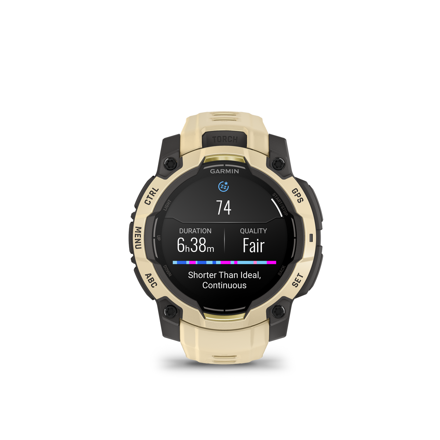 Garmin Instinct  3 – 45 mm, AMOLED Cuarzo citrino con correa en cuarzo citrino
