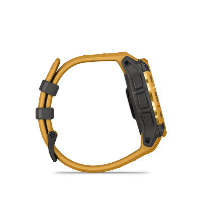 Garmin Instinct 3 – 45 mm, Solar Amarillo ocre con correa en Amarillo ocre/gris