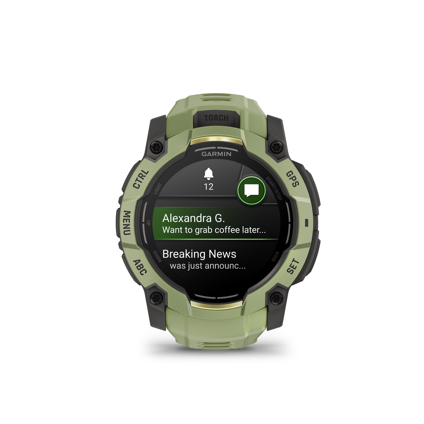 Garmin Instinct  3 – 50 mm, AMOLED  Verde helecho con correa en verde helecho