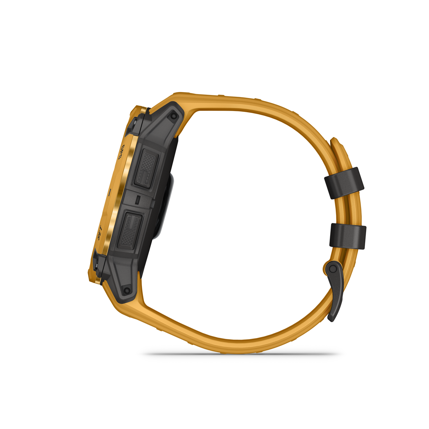 Garmin Instinct 3 – 50 mm, Solar Amarillo ocre con correa en Amarillo ocre/gris