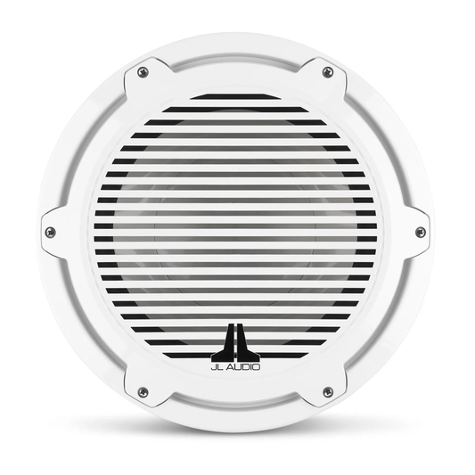 Subwoofer náutico JL Audio® M7 12" con rejilla clásica de color blanco
