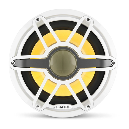 Subwoofer náutico JL Audio® M7 12" con LED y rejilla deportiva de color blanco