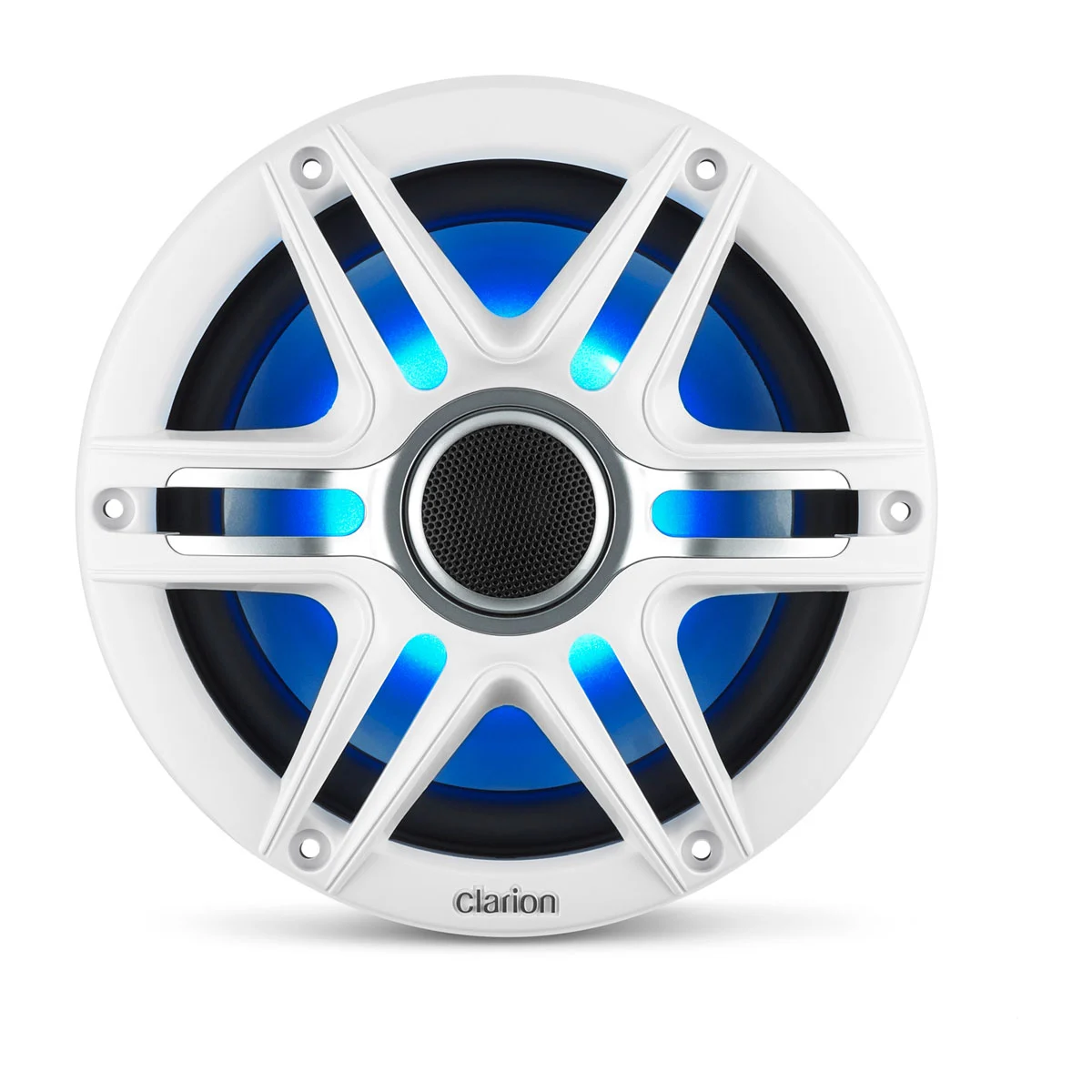 Clarion® Altavoces náuticos CMSP 7.7" con LED y rejilla Sport blanca y gris (CMSP-771RGB-SWG)