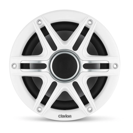 Clarion® Altavoces náuticos CMSP 6.5" con rejilla Sport blanca y gris (CMSP-651-SWG)