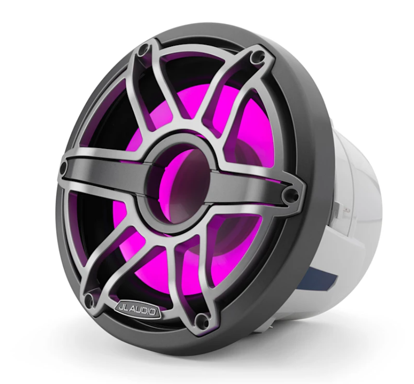 Subwoofer náutico JL Audio® M6 8" con LED y rejilla deportiva de titanio