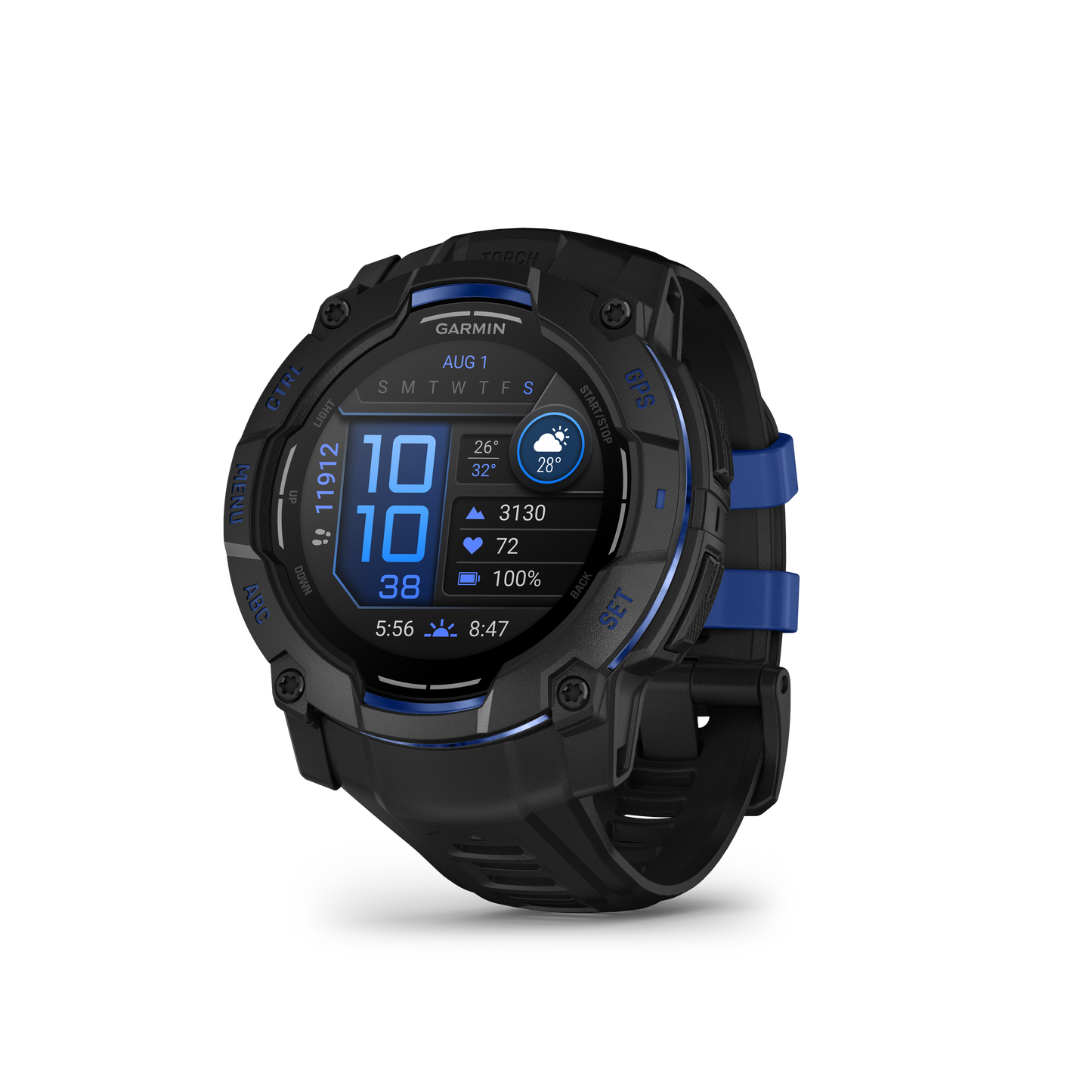 Instinct® 3 – 50 mm, AMOLED negro/azul rayo