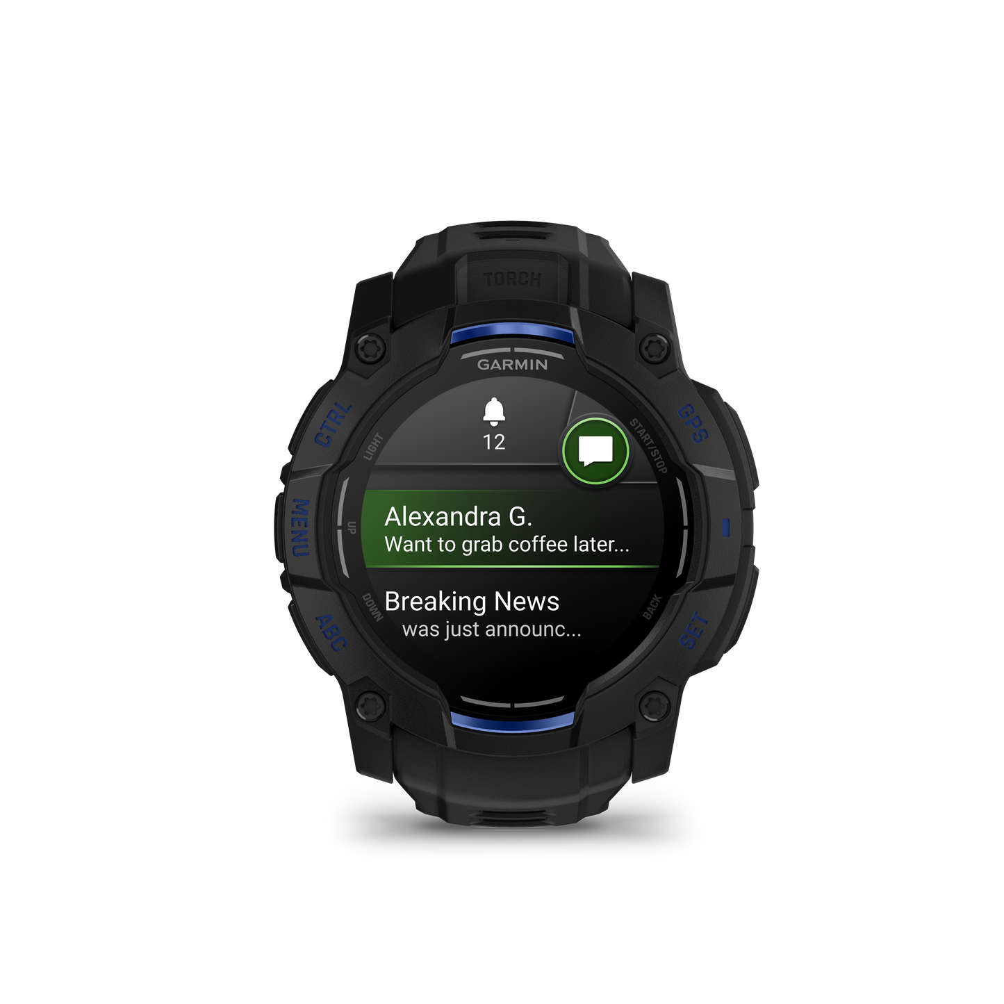 Instinct® 3 – 50 mm, AMOLED negro/azul rayo