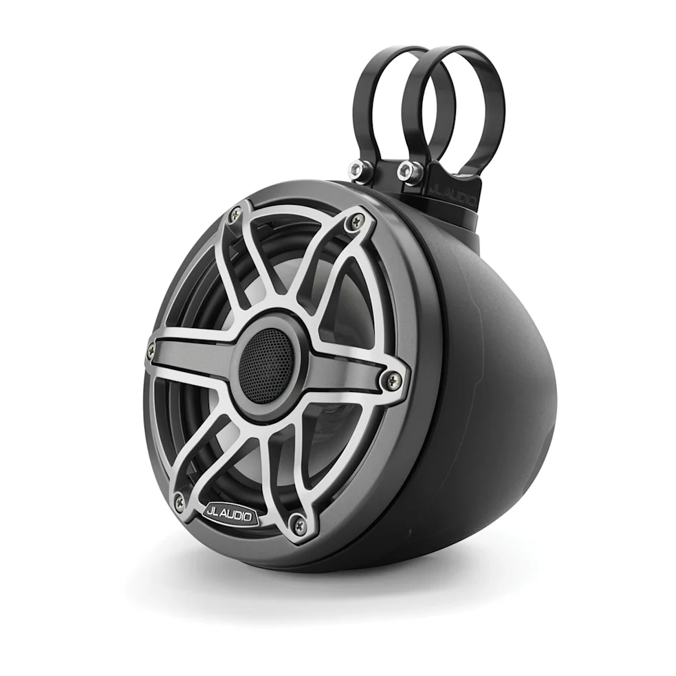 Sistema cerrado JL Audio® VeX™ M6 de 6,5” con rejilla deportiva titanio (M6-650VEX-Mb-S-GmTi)