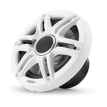 Clarion® Altavoces náuticos CMSP 6.5" con rejilla Sport blanca y gris (CMSP-651-SWG)